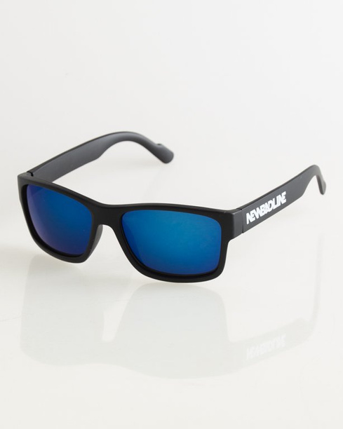 OKULARY TECHNO BLACK MAT BLUE MIRROR 019