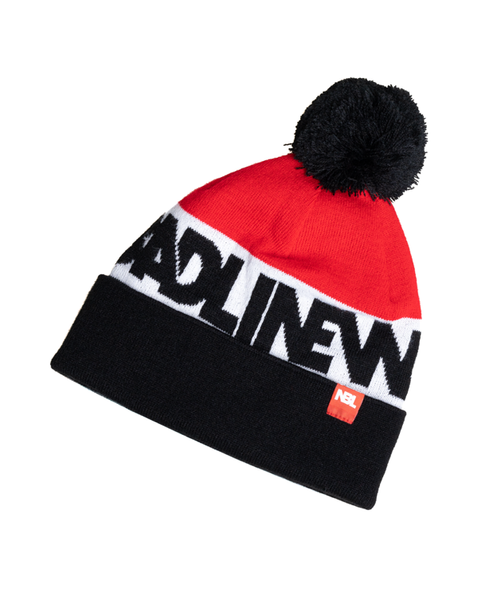 CZAPKA ZIMOWA CONTUR POMPON BLACK-RED